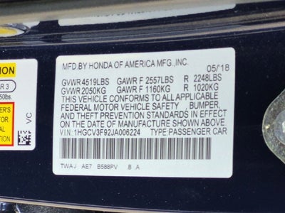 2018 Honda Accord Touring