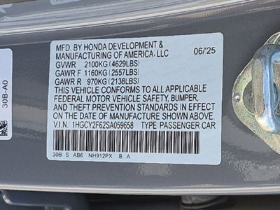 2025 Honda Accord Hybrid EX-L