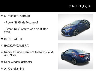2015 Toyota COROLLA S Premium