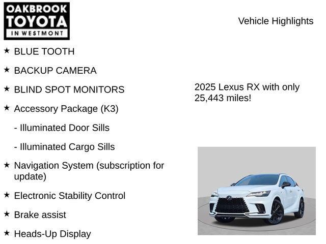 2025 Lexus RX HYBRID 500h F SPORT Performance