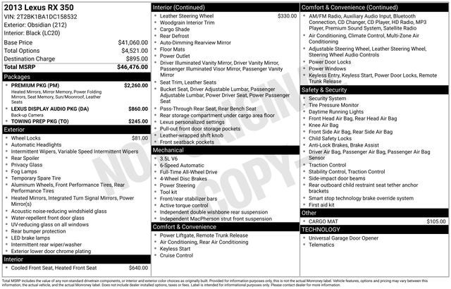 2013 Lexus RX 350 350