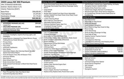 2025 Lexus NX 350 350 Premium