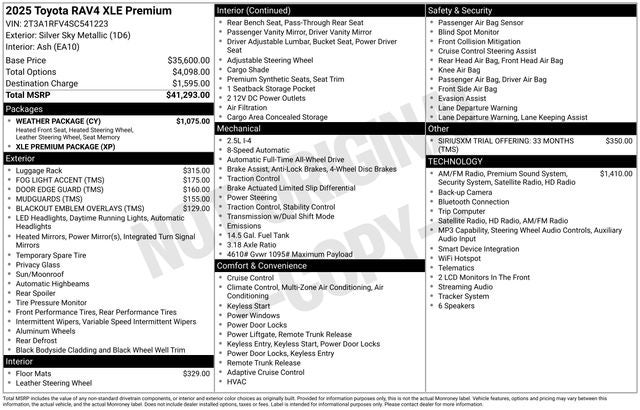 2025 Toyota RAV4 XLE Premium
