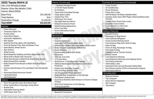 2025 Toyota RAV4 LE