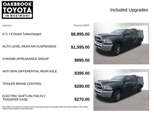 2016 RAM 2500 Tradesman LONG BED TOP CAMPING