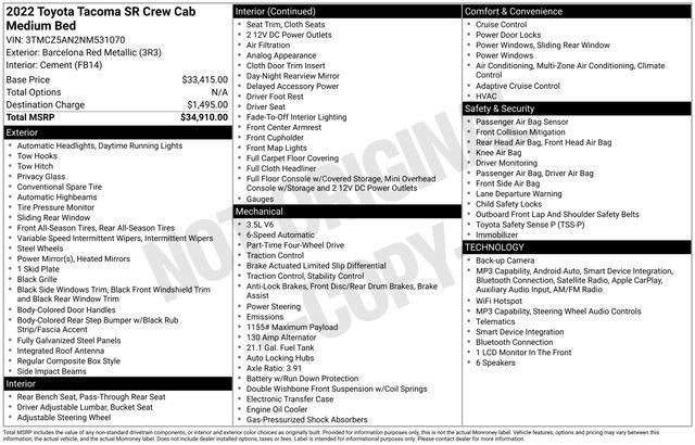 2022 Toyota TACOMA SR SR V6