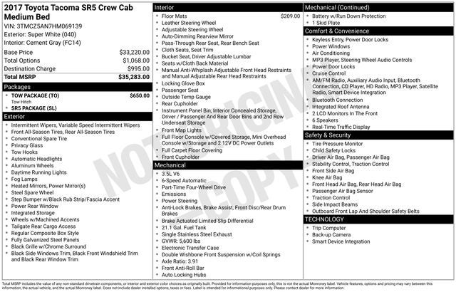2017 Toyota Tacoma SR5 V6