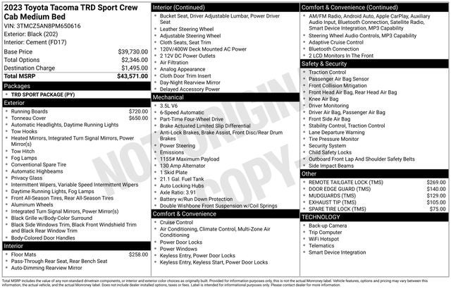 2023 Toyota Tacoma TRD Sport V6