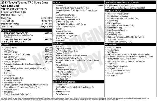 2023 Toyota Tacoma TRD Sport V6