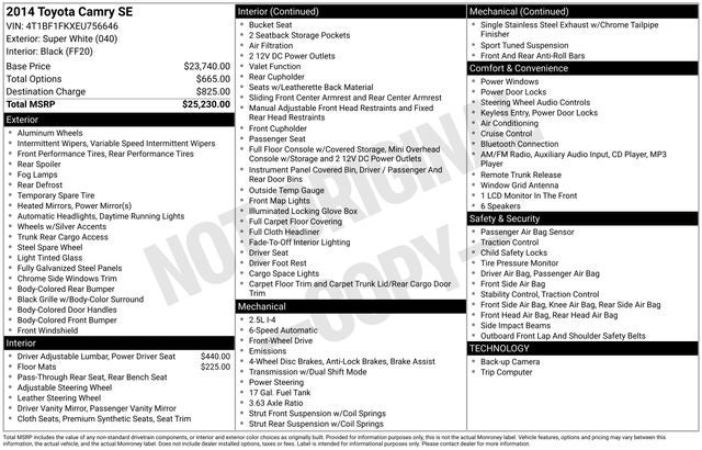 2014 Toyota CAMRY SE 2014.5