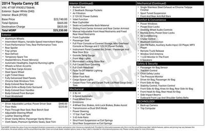 2014 Toyota CAMRY SE 2014.5