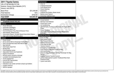 2011 Toyota CAMRY LE