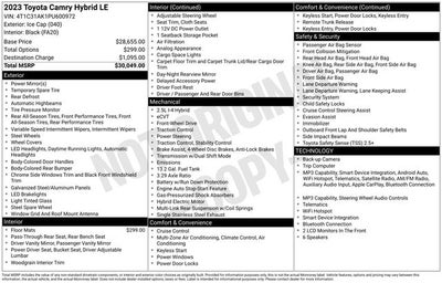 2023 Toyota CAMRY LE