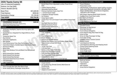 2026 Toyota CAMRY SE