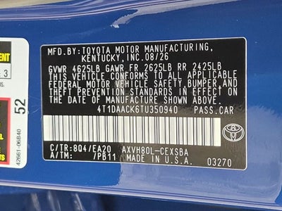 2026 Toyota Camry SE