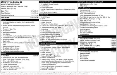 2025 Toyota CAMRY SE