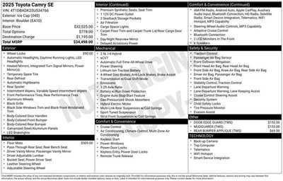 2025 Toyota CAMRY SE