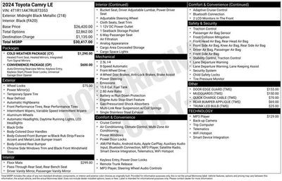 2024 Toyota CAMRY LE
