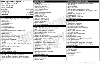 2025 Toyota RAV4 HYBRID LE