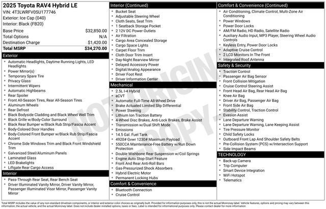 2025 Toyota RAV4 HYBRID LE