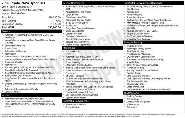 2025 Toyota RAV4 HYBRID XLE