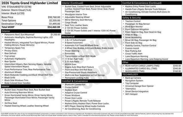 2026 Toyota GRAND HIGHLANDER Limited