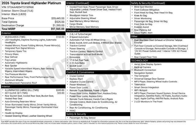 2026 Toyota Grand Highlander Platinum