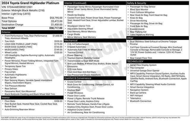 2024 Toyota Grand Highlander Platinum