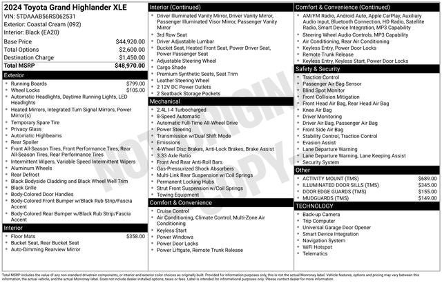 2024 Toyota GRAND HIGHLANDER XLE