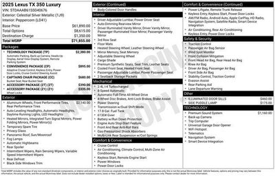 2025 Lexus TX 350 AWD 350 Luxury