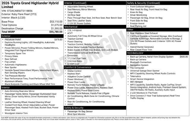 2026 Toyota Grand Highlander Hybrid Limited