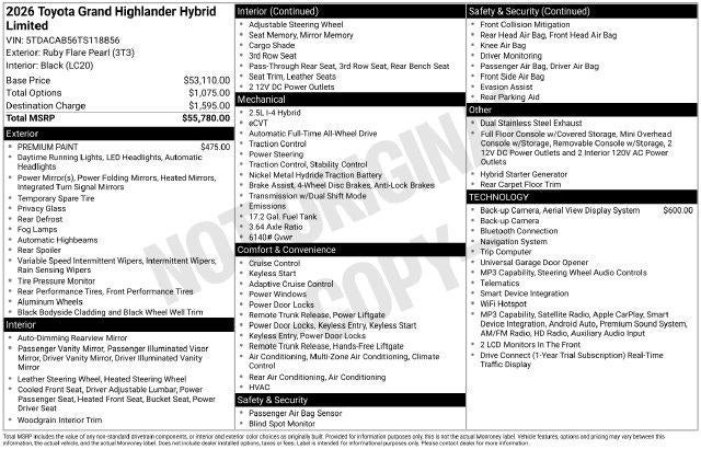 2026 Toyota Grand Highlander Hybrid Limited