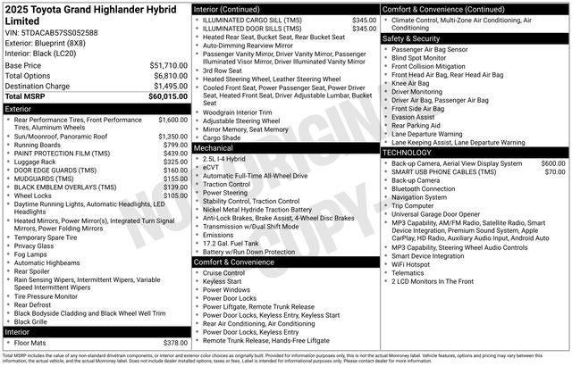 2025 Toyota GRAND HIGHLANDER HEV Limited