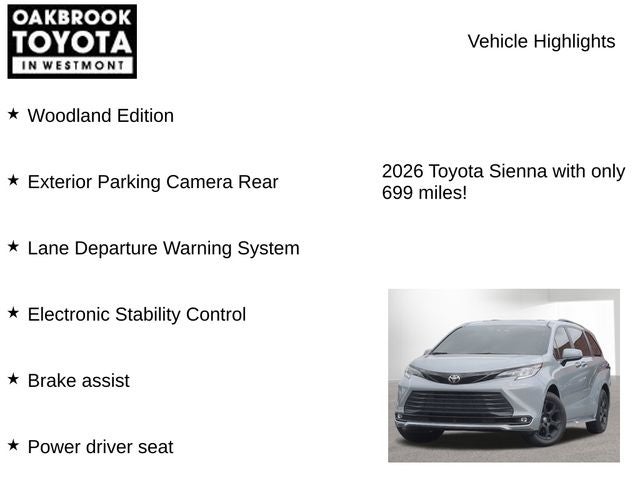 2026 Toyota SIENNA XLE AWD Woodland Edition 7 Passenger