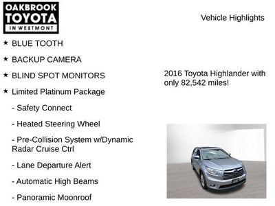 2016 Toyota Highlander Limited Platinum V6