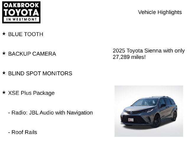 2025 Toyota Sienna XSE 7 Passenger