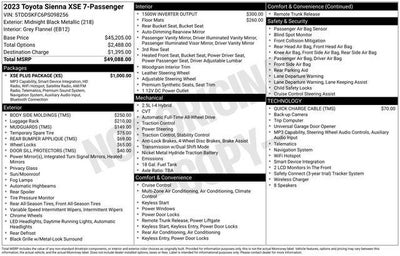 2023 Toyota SIENNA XSE AWD XSE 7 Passenger