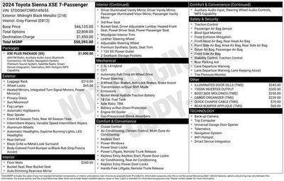 2024 Toyota SIENNA XSE AWD XSE 7 Passenger