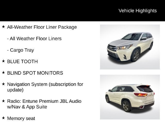 2018 Toyota Highlander Limited Platinum