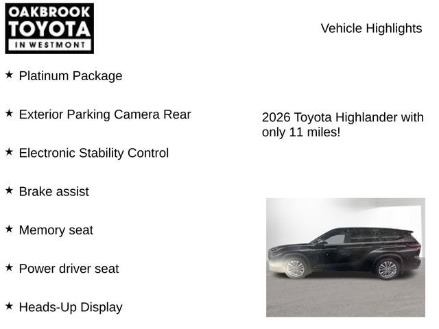 2026 Toyota HIGHLANDER HEV Platinum