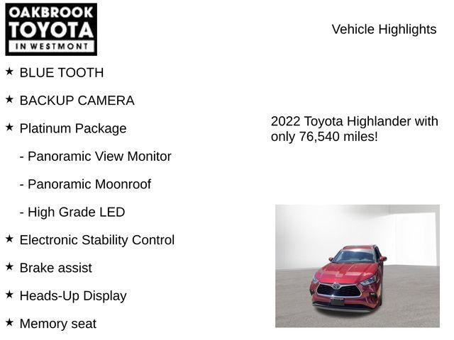 2022 Toyota Highlander Hybrid Platinum