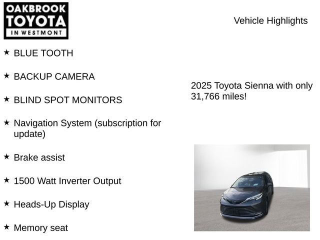2025 Toyota Sienna Platinum 7 Passenger
