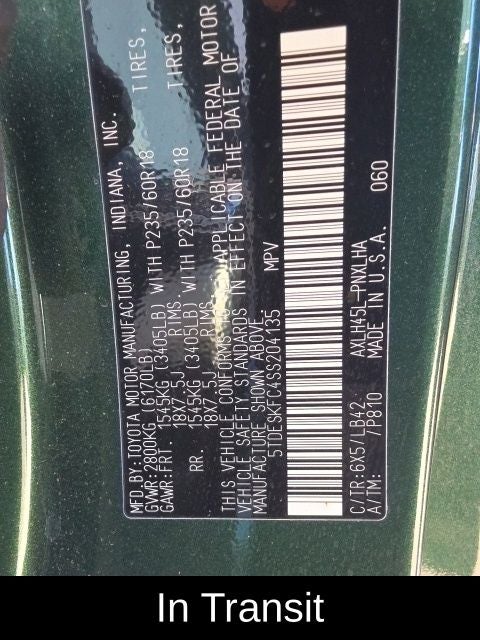2025 Toyota Sienna Platinum 7 Passenger