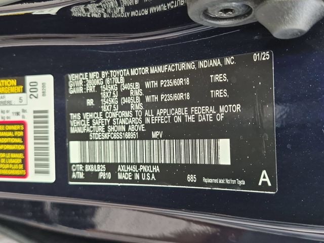 2025 Toyota Sienna Platinum 7 Passenger