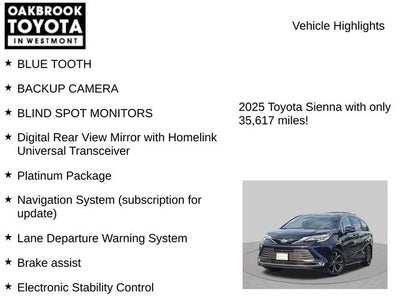 2025 Toyota Sienna Platinum 7 Passenger