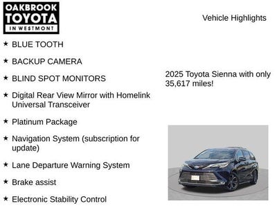 2025 Toyota Sienna Platinum 7 Passenger