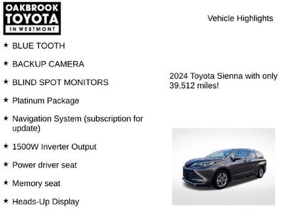2024 Toyota Sienna Platinum 7 Passenger