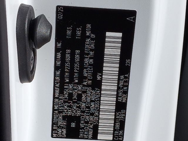 2025 Toyota SIENNA PLT AWD Platinum 7 Passenger