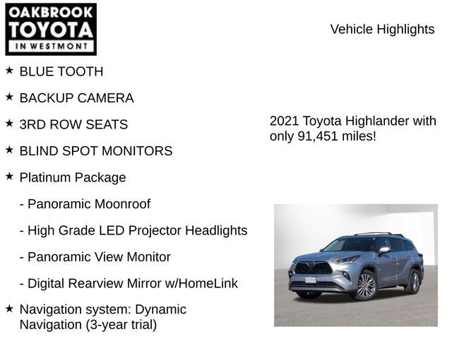 2021 Toyota HIGHLANDER Platinum