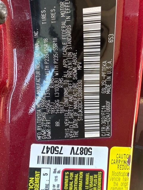 2014 Toyota SIENNA LE 3.5L LE 7 Passenger